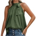 thumbnail image 2 of Summer Saving Wycnly Womens Tank Tops Lightweight Loose Flowy Swing off Shoulder Vest Tops Summer Fashion Leopard Print Halter Sleeveless Shirts Blouse Army Green XL, 2 of 7