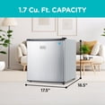 thumbnail image 3 of BLACK+DECKER BCRK17V Compact Refrigerator Energy Star Single Door Mini Fridge with Freezer, 1.7 cu. ft., Silver, 3 of 8