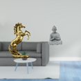 thumbnail image 2 of Estatua del caballo,Estatua de caballo de pie hecha a mano de resina de cafetería,Estatua de mono,Estatua de Buda Mono para Interiores y Exteriores Budista,Figuras en miniatura meditando para, 2 of 8
