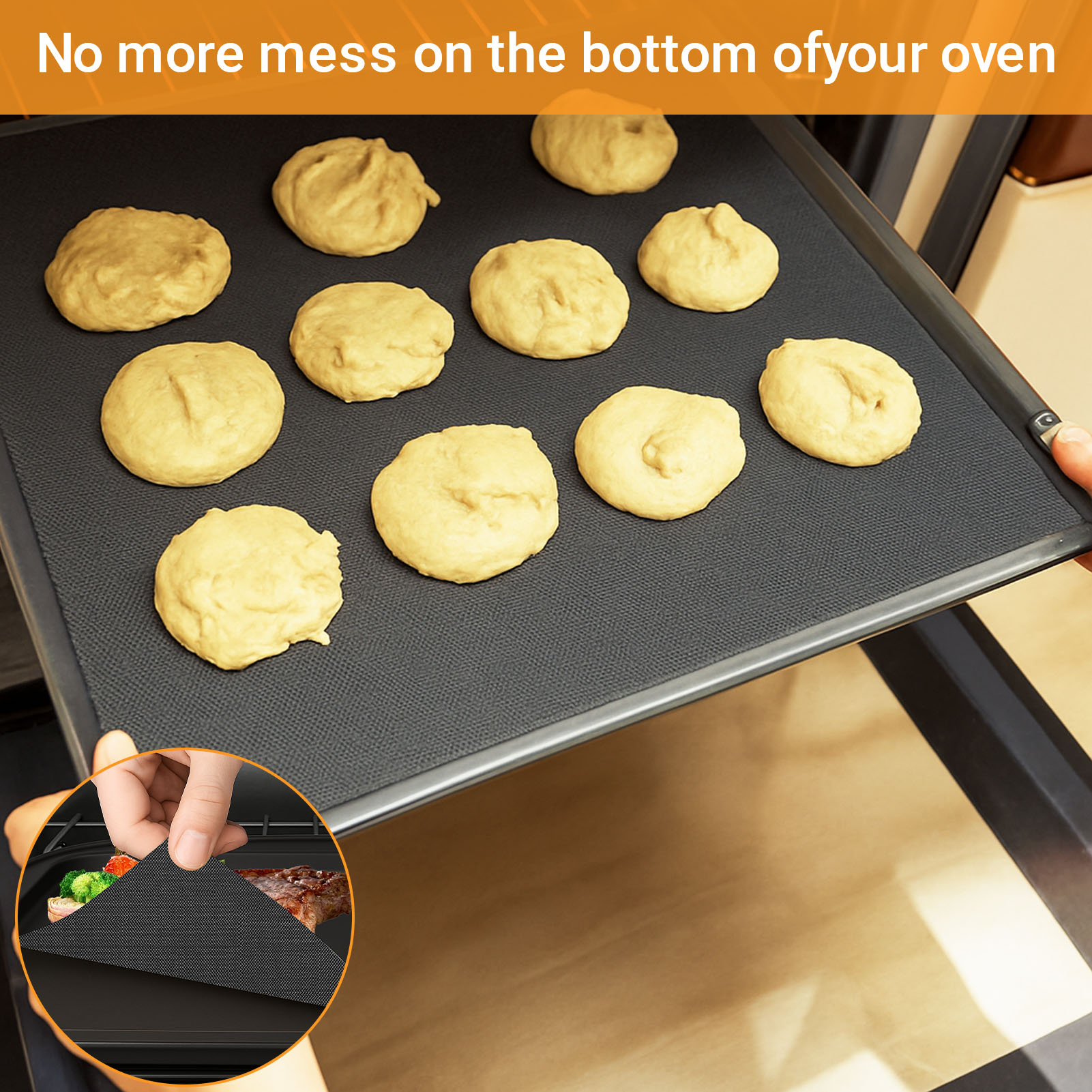 GCQ Oven Liners for Bottom of Oven, 11.4"x14.2" Reusable Non-Stick Toaster Liners Toaster Mat for for Cuisinart TOA-95 Air Fryer Toaster Oven, 4 Pack