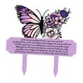 thumbnail image 3 of Marcador de tumba conmemorativo, estaca de jardín de mariposas, entierro, resistente a intemperie, decoración de cementerio, placa, letrero para Púrpura, 3 of 8