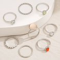 thumbnail image 4 of 8pcs/set Vintage Colorful Stone Geometry Rings Knuckle Finger Ring Set Jewelry, 4 of 6