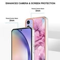 thumbnail image 2 of Designed for Samsung Galaxy A35 Marble Case, Ultra Thin Girls Women Plating Marble Designed Flexible Soft TPU IMD Marble Protective Case Cover for Samsung Galaxy A35 - Pink, 2 of 6