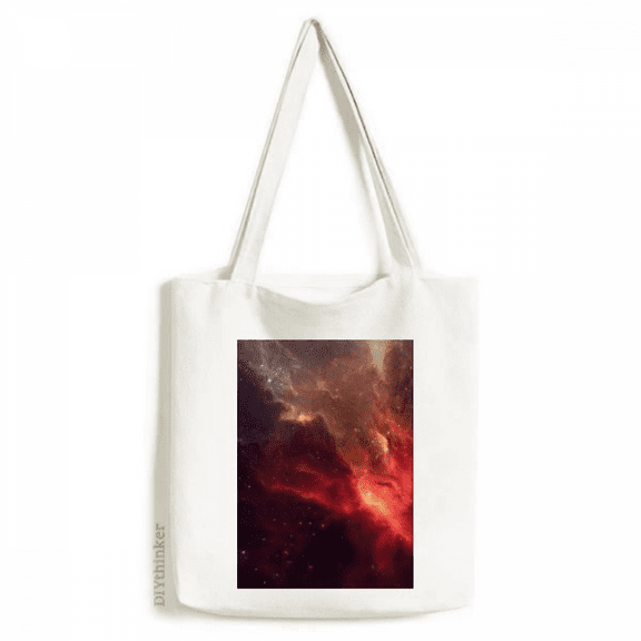 Shining Red Nebula Universe Illustration Pattern Tote Canvas Bag Shopping Satchel Casual Handbag