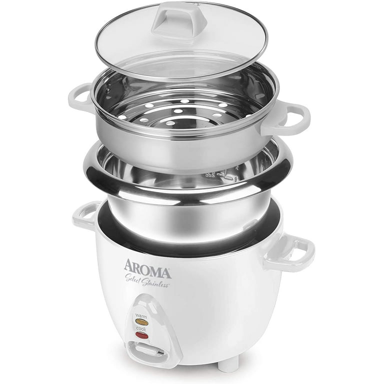Aroma® 6-Cup (Cooked) Select Stainless® Rice & Grain Cooker 