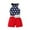 Red, variant on Futezty Girls Summer Outfits, 4th of July Baby Girl Outfits Baby Girls Clothes 5T Toddler Girls Summer 2PCS Outfits Sleeveless Floral Strap Top Shorts Set