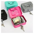 thumbnail image 3 of Metal Cash Box Mini Safe Lock Box Money Bank Metal Coin Bank Security Box Sturdy Cash Portable for Kids Coin Collection ,More Reliable & Robust, 3 of 7