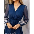 thumbnail image 6 of CUPSHE Women's Floral Print Chiffon A-Line Mini Dress Long Peasant Sleeves, Size M, 6 of 6