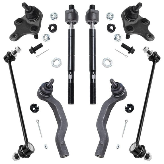 Detroit Axle - 8pc Front Suspension Kit for 2006-2018 Toyota RAV4, 2 Lower Ball Joints, 4 Tie Rods, 2 Sway Bar Links Replacement