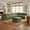 Olive Green, Signature Plus Chenille, variant on The 7-Piece Comfy Cloud Couch, White