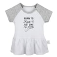 thumbnail image 4 of Pack of 2, My First Rock Shirt & Born to Rock just like my daddy Funny Dresses For Baby, Newborn Babies Skirts, Infant Princess Dress, Toddler Frocks (Gray Raglan Dresses, 6-12 Months), 4 of 5