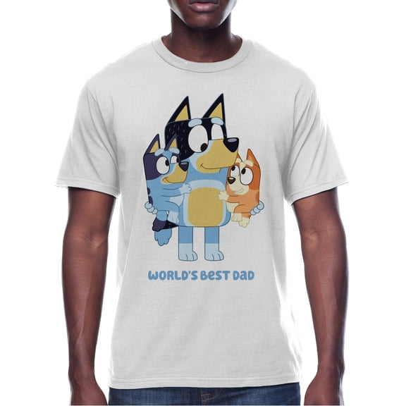 Bluey, Mens Graphic Tee, Worlds Best Dad, Sizes S-3XL