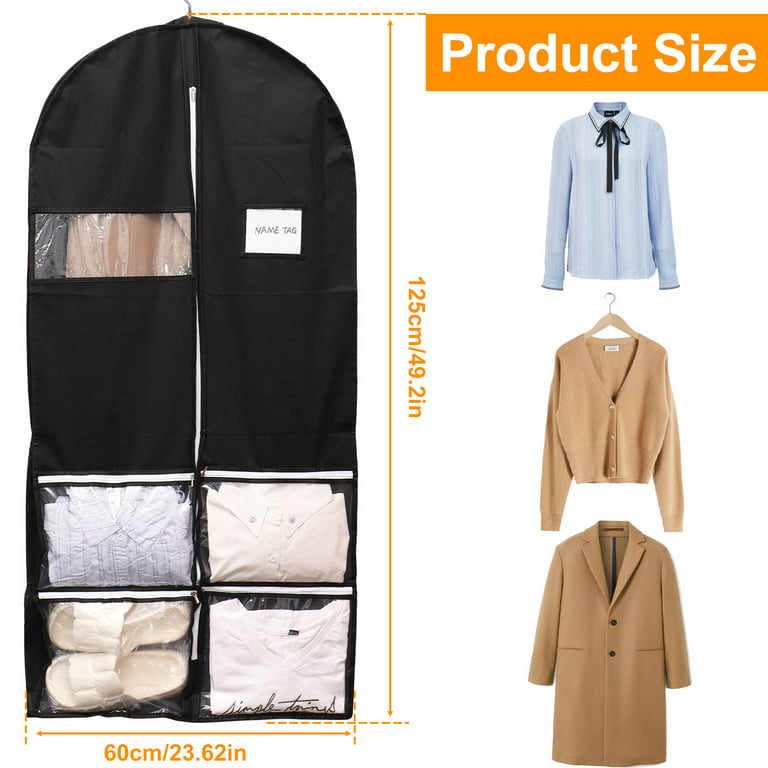 Garment Bags Suit Bag Suit Travel Bag Hanging Clothes Clear Bag Storage  Closet Storage Plastic Garment Cover Bags 24x43 2 Pieces LMQSCH