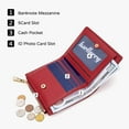 thumbnail image 5 of Personalized Name Customized Initials Wallet Ladies Minimalist Purse Women's PU Leather Wallet Bi-fold Change Pouch with 5 Card Slots Brown for Men Women, Gift for Mother's Day,Light blue, 5 of 7