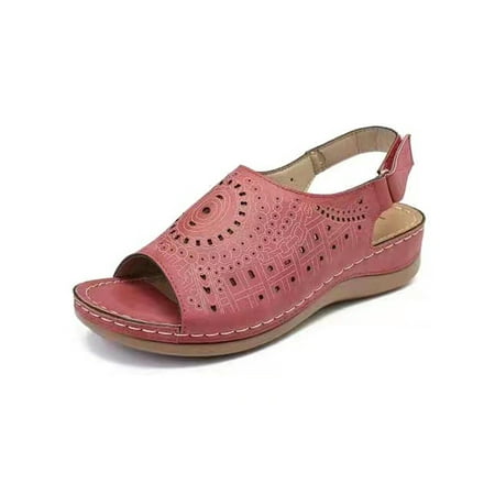 

Woobling Women s Summer Sandals Casual Bohemia Gladiator Wedge Shoes Comfortable Ankle Strap Outdoor Platform Sandals