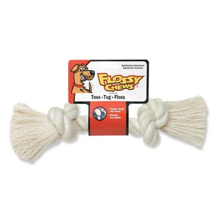 Bone Pet Toy - Mammoth Pet Products-Flossy Chews Cotton Rope Bone Dog Toy- White 16 In/xlarge