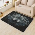 thumbnail image 2 of Animal Wollf Area Rug 4x5, Black Rugs for Bedroom Living Room, Wildlife Carpet, Machine Washable Rug, Non Slip Soft Low Pile Rugs Home Decor T6&-185, 2 of 7