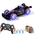 thumbnail image 1 of Zootealy Remote Control Stunt Car D864 Formula Drift Spray Racing Vehicle with LED Wheels, 3D Sound Effects, Purple Color - Double Remote, 3 Battery Version, 1 of 6