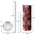 thumbnail image 5 of 20oz Red and Black Christmas Snowflake Pattern Skinny Tumblers Stainless Steel Tumbler with Lid and Straw,Vacuum Insulated Double Wall Travel Tumbler Cups with Cleaning Brush for Coffee,Tea, 5 of 6