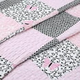 thumbnail image 2 of Cozy Line Home Fashions Emerson Pink Butterfly Patchwork Reversible Cotton Quilt Bedding Set, Queen 3-Piece, 2 of 3