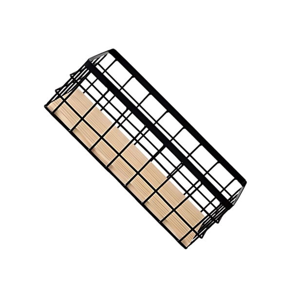 Bewildely Cesta de almacenamiento de hierro forjado, elegante y que ahorra espacio, de metal, para una durabilidad multifuncional Almacenamiento y organización del hogar negro