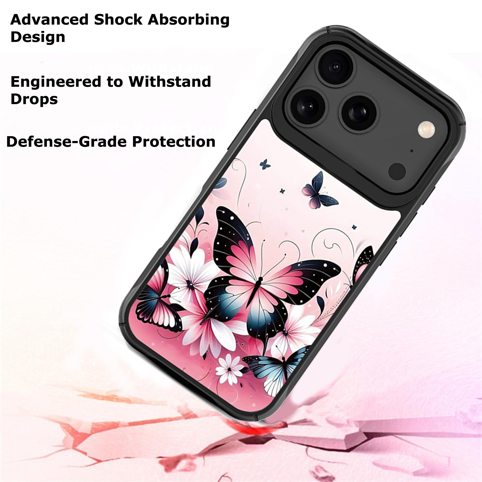 Magnetic-Charging Compatible Case for iPhone 17 Pro Max — Butterfly Bouquet