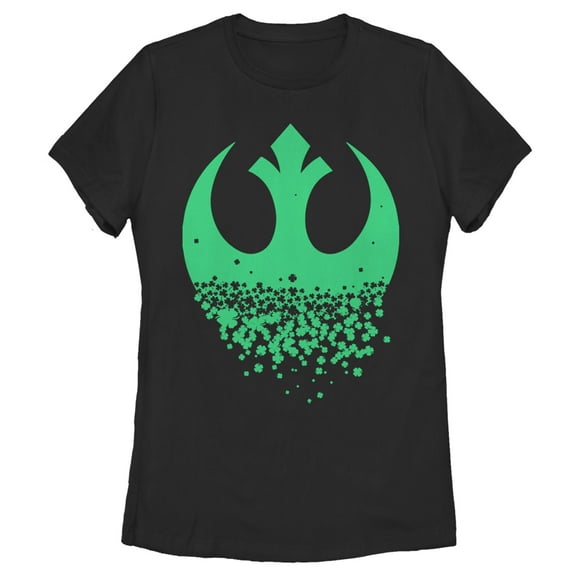 Women's Star Wars Rebel Symbol Clover Fade Graphic Tee Black X Large