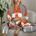 thumbnail image 6 of Saiise Hello Fall Gnomes Print Women Soft Pajama Sets,Long Sleeve Sleepwear Button Up 2-Piece Pjs Lounge Sets-Medium, 6 of 7