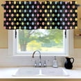 thumbnail image 6 of Colorful Point Window Valance for Kitchen, Cute Watercolor Red Yellow Orange Blue Polka Dots Black Rod Pocket Short Curtain for Small Windows, Light Filtering Decorative Valance, 60 x 18 Inch, 6 of 9