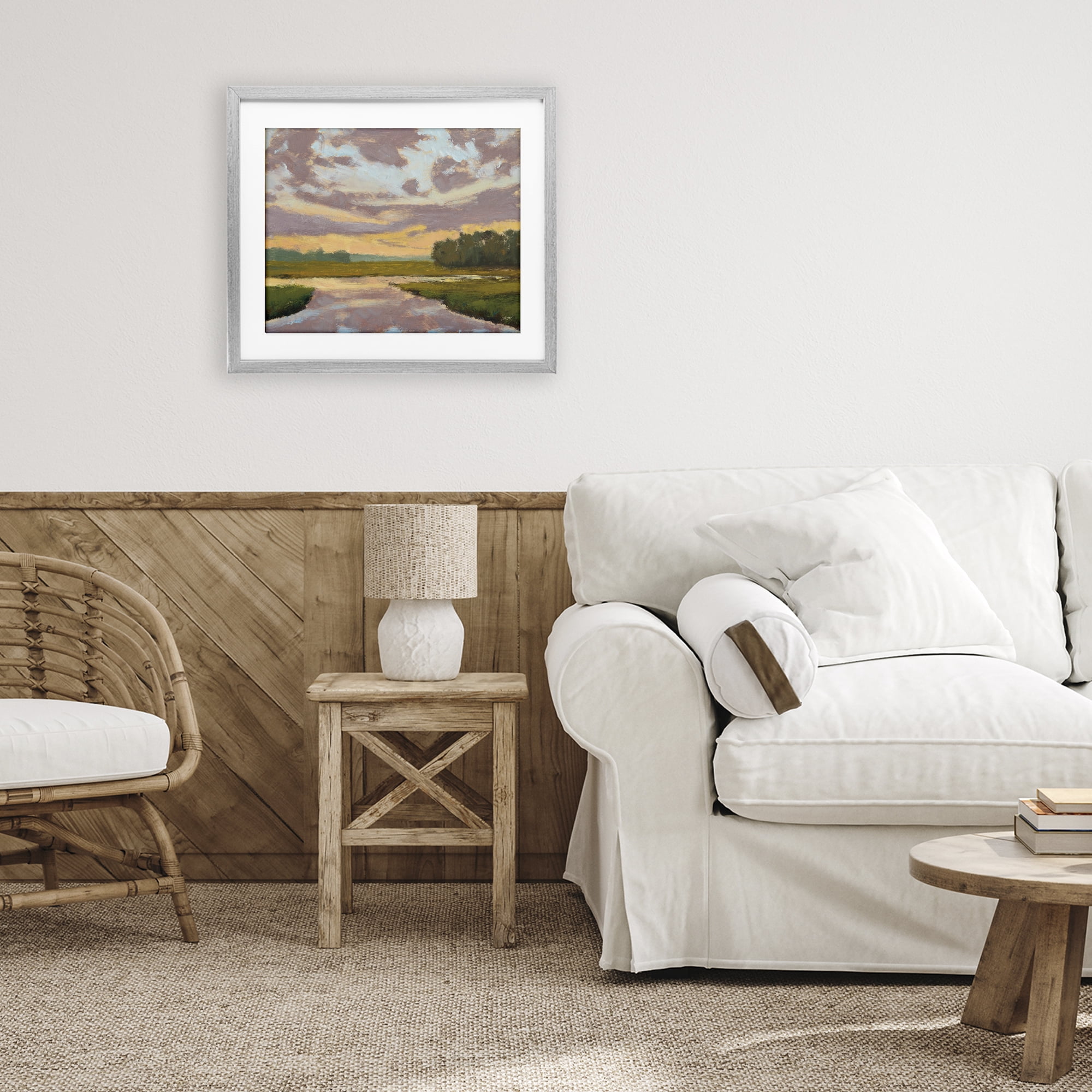 Stupell Industries Lowcountry Sunset Palette Gray Framed Print Under Glass, design by Carson Overstreet