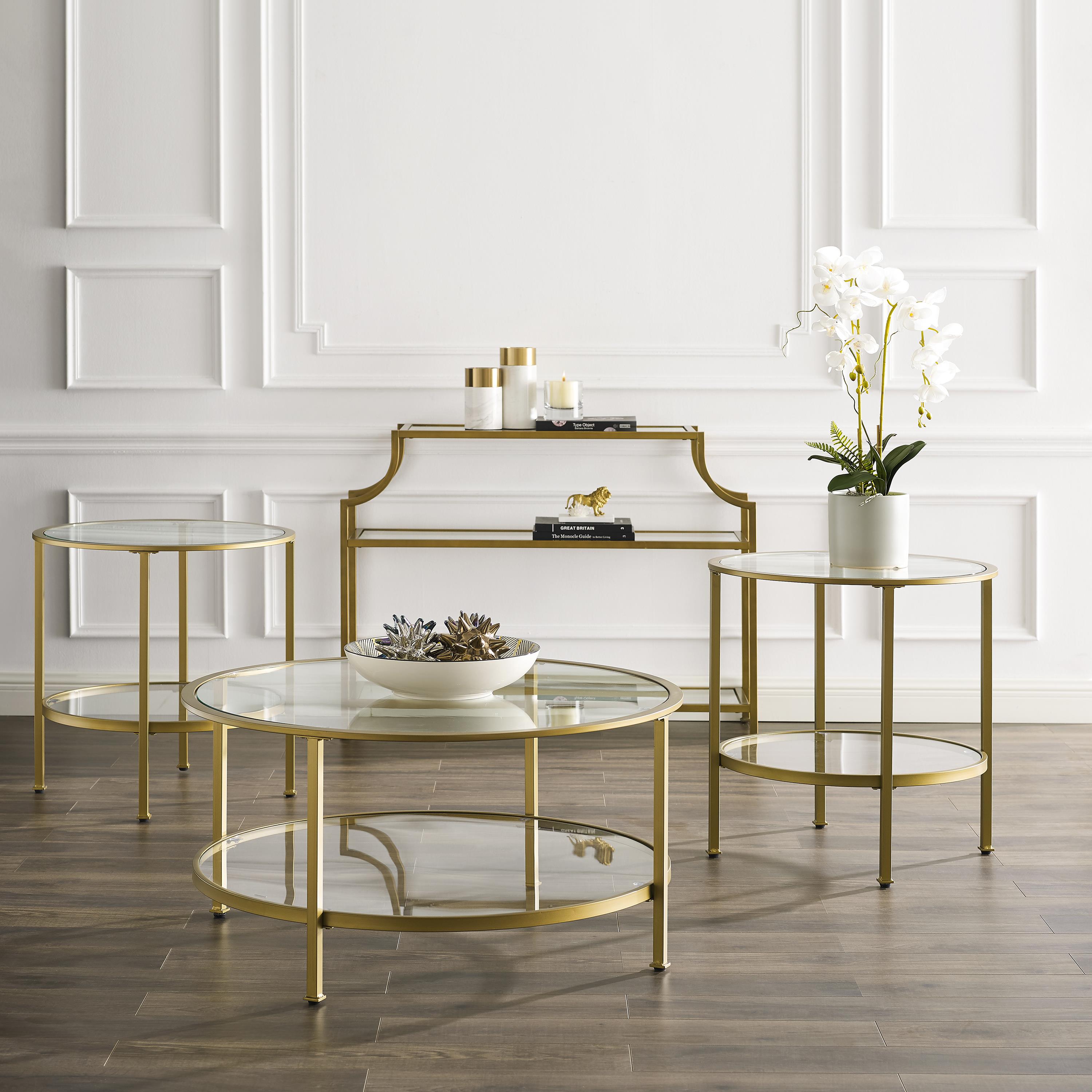 Crosley Aimee 4Pc Coffee Table Set Soft Gold - Console, Coffee, & 2 End Tables - image 2 of 3