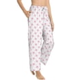thumbnail image 3 of Cauagu Animal Pink Color Paw Pajama Pants for Women Loose Fit Wide Leg Trouser Pants Casual Elastic Waist Drawstring Lounge Pants, 3 of 6