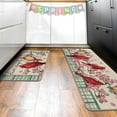 thumbnail image 6 of Spring Summer Cardinal Kitchen Rugs Set of 2, Live Simply Red Birds Pink Dogwood Floral Flower Kitchen Mats Decor, Green Plaid Farmhouse Floor Door Mat Home Decorations -17x29 and 17x47 Inch, 6 of 6