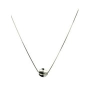 JOYFUL CREATIONS Sterling Silver Twist Bead Station Box Chain Necklace Adjustable 16"+2"