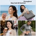 thumbnail image 3 of Portable Waist Clip Fan Rechargeable Mini Bladeless Handheld Fan with Buckle Small Cyclone Personal Cooling Fan for Outdoor Travel Camping Office Pink, 3 of 7