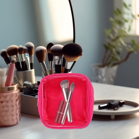 MOKKHNB Rosy Clear Toiletry Bag Portable Cosmetic Organizer with Zipper for Travel and Storage