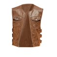 thumbnail image 5 of Men's Casual Fashion Solid Color Zipper Vest with Multiple Pockets, Motorcycle Rider Vest, Lightweight Layering Piece for Fall Winter Outdoor Riding and Daily Streetwear,Brown,L, 5 of 7