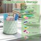 thumbnail image 4 of 360°Rotatable Pen Holder, 5 Girds Cute Pencil Storage Box Green, 4 of 5