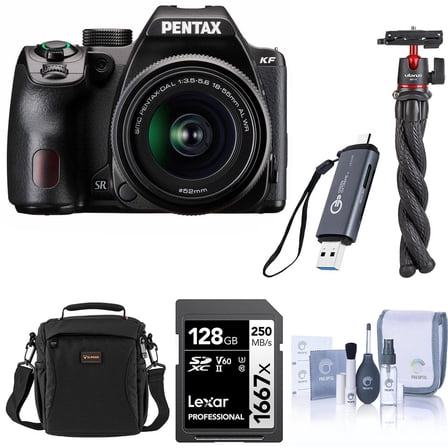 Pentax KF DSLR Camera with DA L 18-55mm f/3.5-5.6 AL WR Lens Package - Black