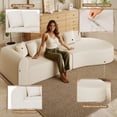 thumbnail image 4 of Daluvenix Modern Curved Sofa 126'' Oversized Boneless Cloud Sectional Couch with Deep Seat for Living Room No Assembly Required Beige Chenille Fabric, 4 of 11