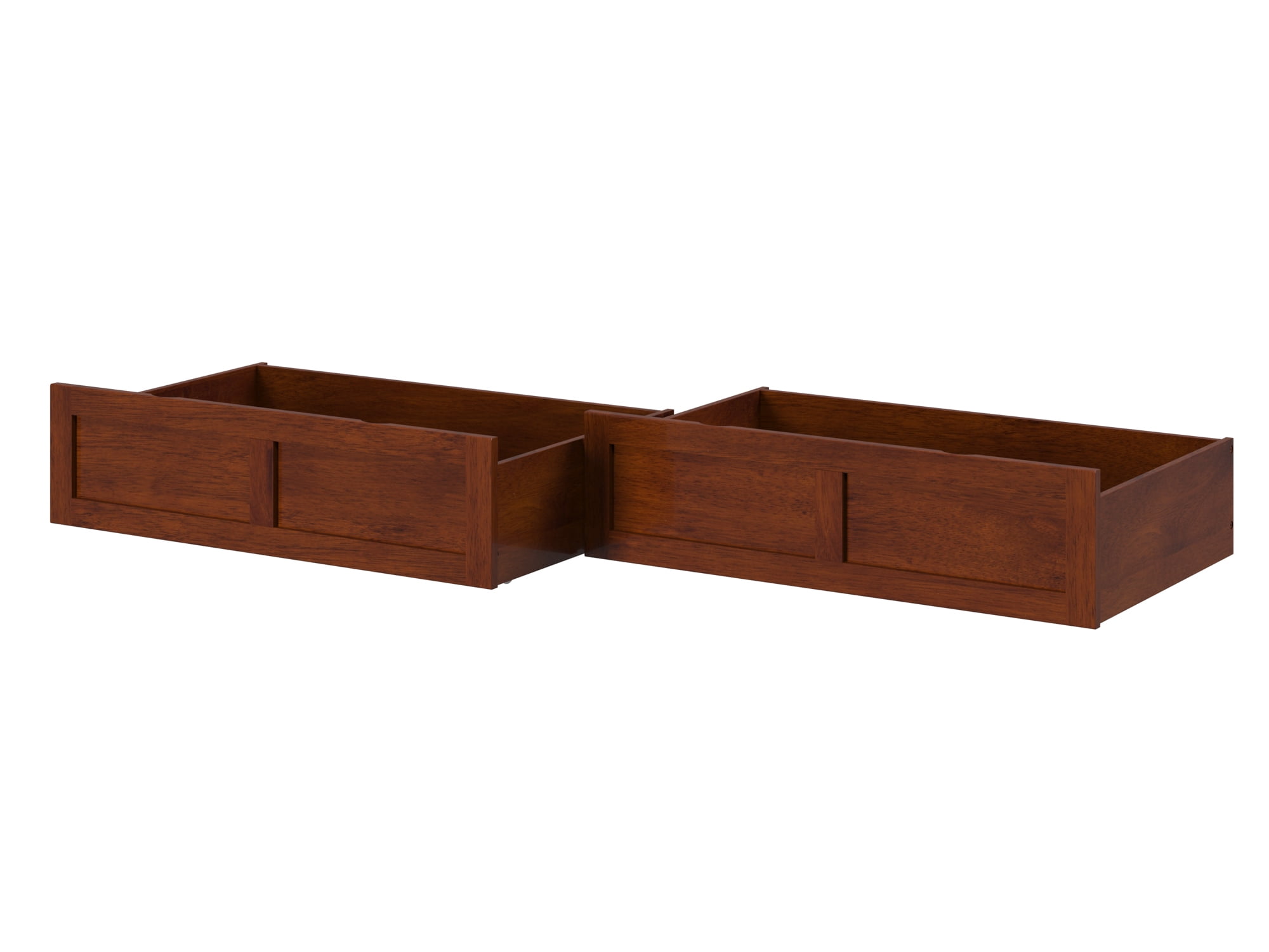 AFI Set of 2 Solid Wood Under Bed Storage Drawers, Twin/Full, Walnut