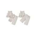 thumbnail image 3 of Loicainy Baby Toddler Girl Summer Clothes Set 6 12 18 24 Months 2T 3T Creative Textured Floral Sleeveless Crew Neck Tops and Elastic Waist Pants Outfits, 3 of 9