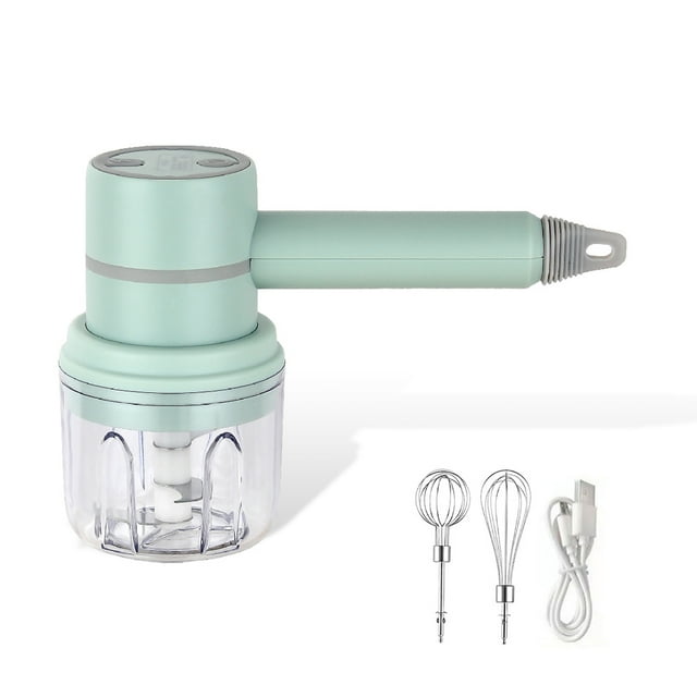 ZheElen Wireless Electric Food Mixer Hand Blender USB Rechargeable Removable 3 Modes Adjustable Waterproof Egg Beater Baking Green