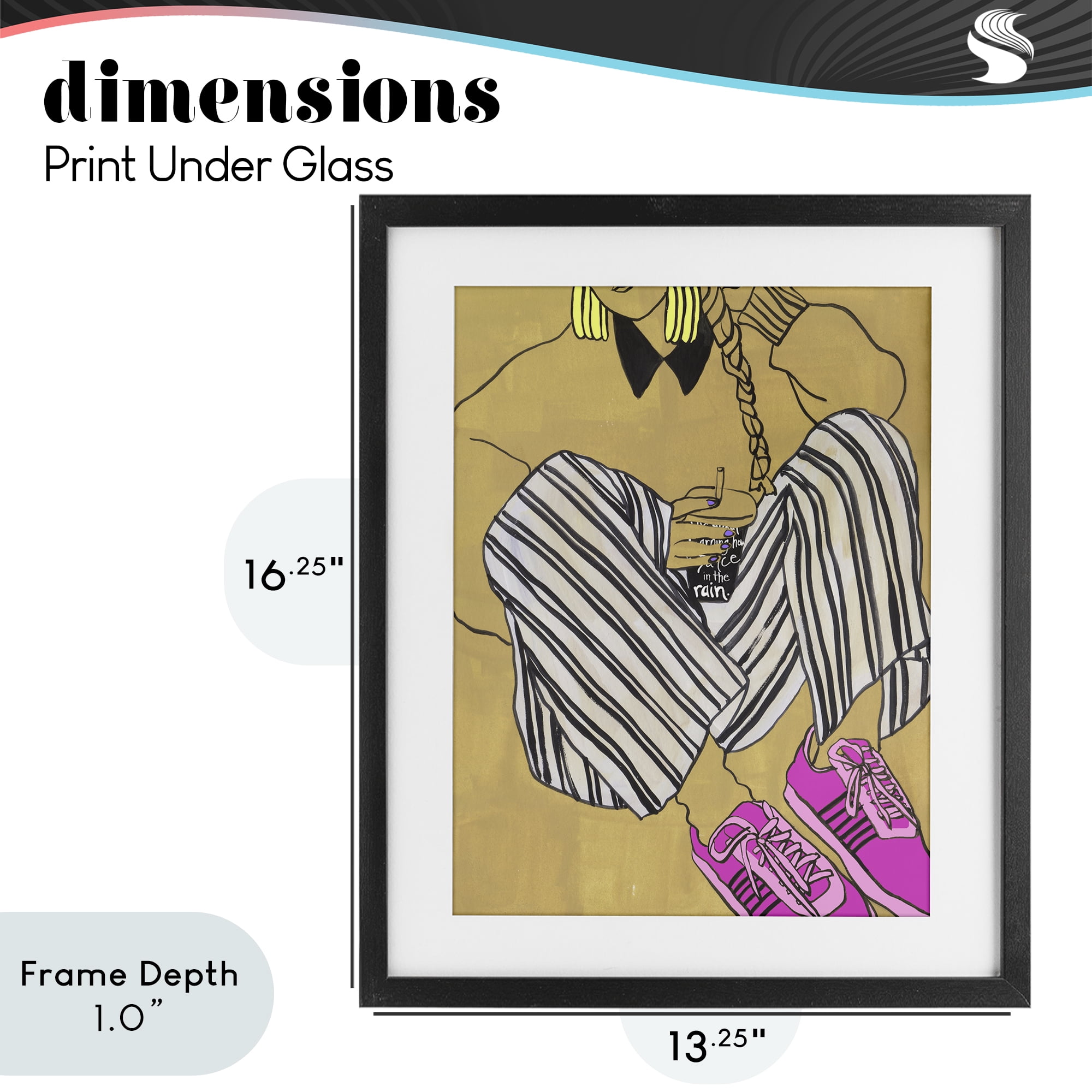 Stupell Industries Crimson Thread Fashionista Black Framed Print Under Glass, design by Melissa Wang