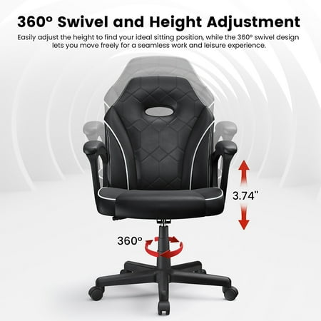 ACGAM - Slim Ergonomic Gaming Chair - Black