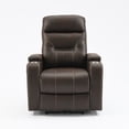 thumbnail image 3 of Ottomanson Electric Power Recliner Chair with USB Ports and Cupholders, Arm Storage, Faux Leather Espresso, 3 of 8
