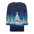 thumbnail image 4 of FDGIU Women's Christmas Tree Shirt 2025, Cute Print 3/4 Sleeve Crewneck Tunic Top for Holiday Casual Outfit Gifts, 4 of 5