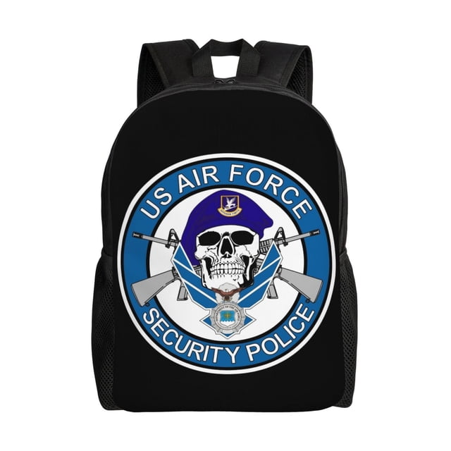 Mochila para portátil de la Fuerza Aérea de EE. UU., de la Policía de Seguridad, para viaje, informal, para la universidad, negra, para el trabajo y los negocios, regalo para hombres y mujeres