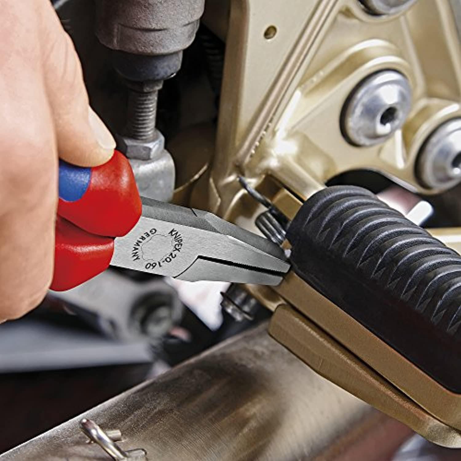 Knipex 6.3" Flat Nose Pliers - Plastic Grip