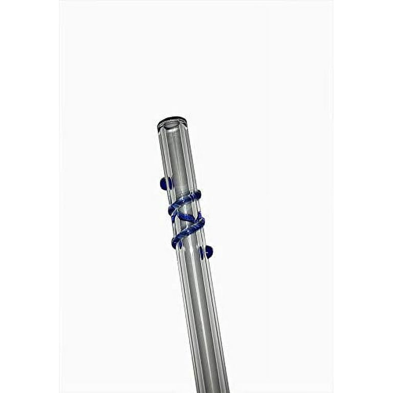 Spiral Wrap Custom Accent Glass Straw with Cleaning Brush - Drinking Straws. Glass